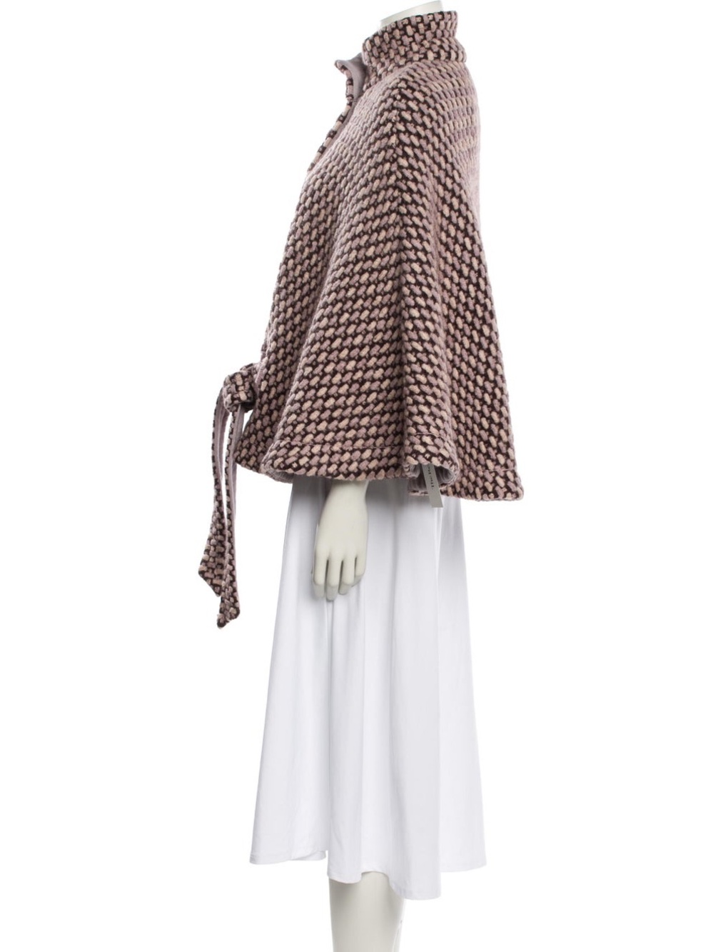 Missoni Chunky Knit Cape Coat in Blush and Taupe